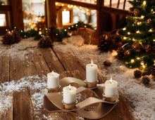 Lade das Bild in den Galerie-Viewer, Adventskranz Girlanda Aluminium Mattgold