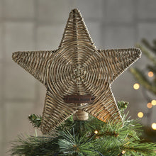 Lade das Bild in den Galerie-Viewer, Rustic Rattan Star Tree Topper - Christbaumspitze
