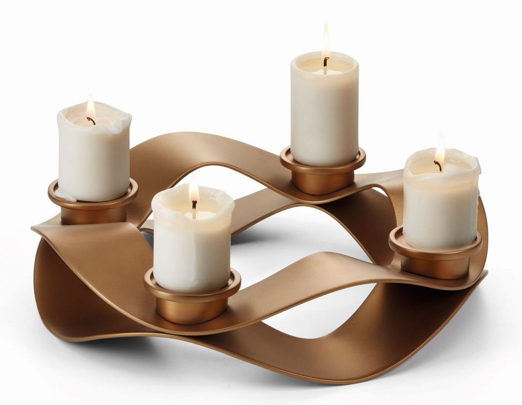 Adventskranz Girlanda Aluminium Mattgold