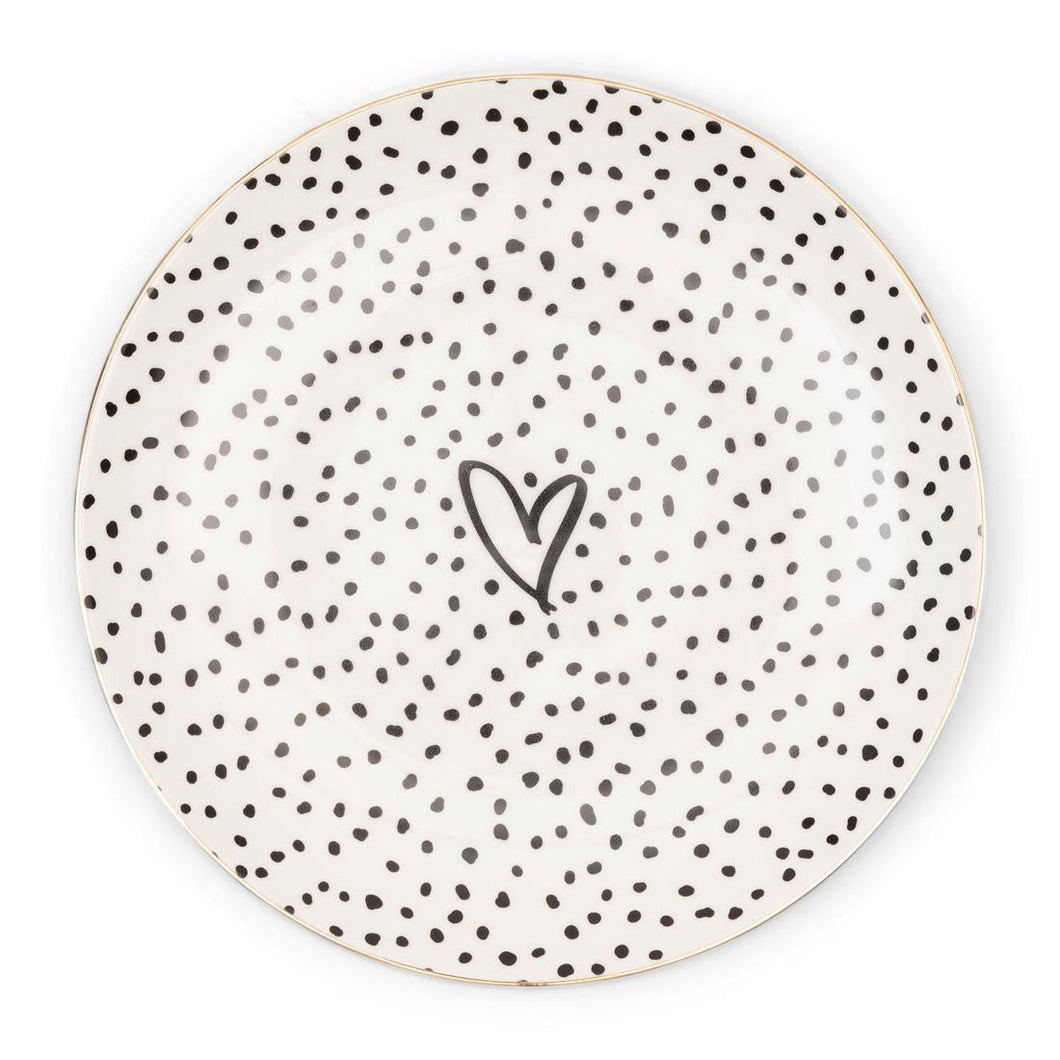 Frühstücksteller Dots & Stripes Heart