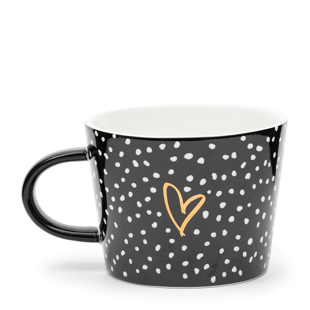 Dots & Stripes Heart Mug
